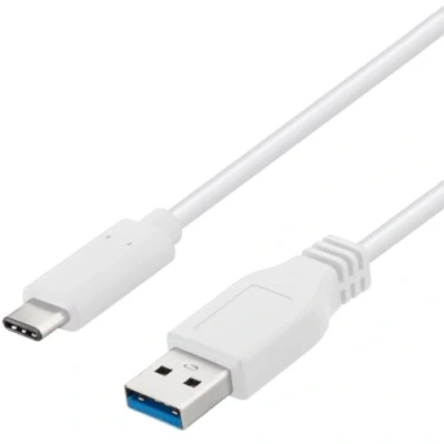 Image of Premium Cord USB C to 3.0 Connection Cable 2 m, up 5 Gbit/s, 3.0/3.1 SuperSpeed Data Cable, 3.1 Type Male A Male, 3x Shielded, Colour: White, Length m
