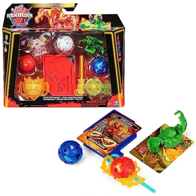 Image of BAKUGAN 6066988 Revolution&#039; 2023 Battle Pack with 5 Balls, Individually Assembled Action Figures Character Cards to Collect, Different Variations, for Children from 6 Years, Mixed, Large