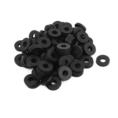 Image of Sourcingmap Rubber Flat Washers 12mm OD 5mm ID 2mm Thickness for Faucet Pipe Water Hose, Pack of 100