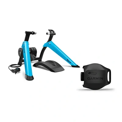 Image of Garmin Tacx Boost Trainer, Indoor Bike Trainer with Speed Sensor Bundle, Front wheel support, Quick release for road and mountain bikes (5mm)