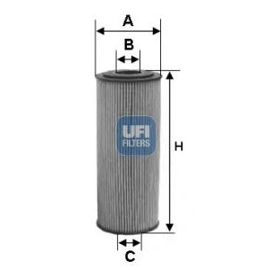 Image of 1335300, 1336330 Oil Filter UFI 25.124.00 Insert MERCEDES BENZ: T2/L Platform/Chassis, LK/LN2, Box Body / Estate