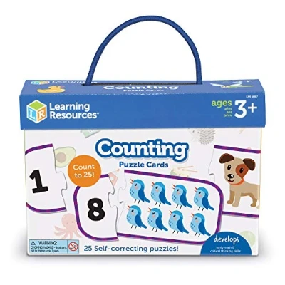 Image of Learning Resources LER6087 Counting Cards, Preschool Readiness, Self Correcting Puzzles, Ages 3+