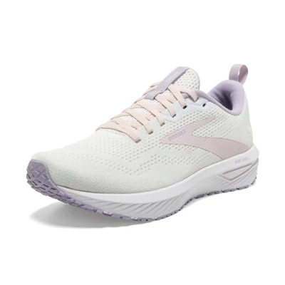 Image of Brooks Women’s Revel 6 Neutral Running Shoe, Marshmallow/Pink/Purple, 5.5 UK