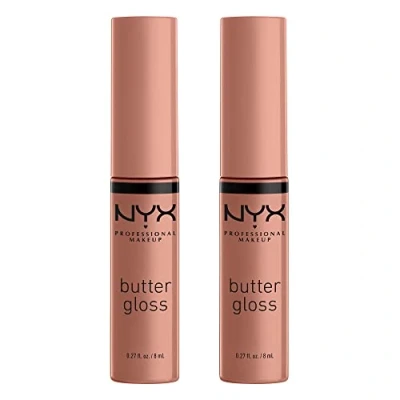 Image of NYX Professional Makeup Butter Gloss, Non Sticky Lip Madeleine &amp; Madeleine, Duo Pack