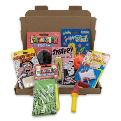 Image of ihoot Pranks for Adults and Kids Bundle Practical Joke Party Bag Fillers Kids, Set of 7 Fun Gag Gifts including Fake Poo Whoopee Cushion 9 10 11 Year Old Boys Girls