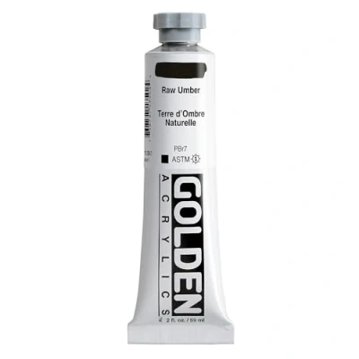 Image of Pro Art Golden Heavy Body Acrylic Paint 2 oz. Raw Umber
