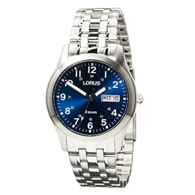Image of Lorus Men Analogue Quartz Watch with Metal Strap RXN77DX9
