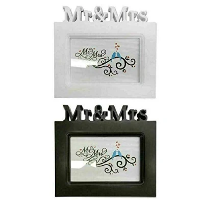 Image of MantraRaj Mr &amp; Mrs Couple Picture Frame Wedding Anniversary Valentine Love Mirror Photo Gift Set for Friends Mother Daughter Girlfriend Christmas Baby Shower (White)