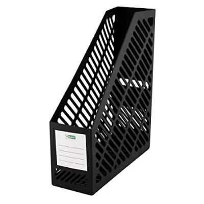 Image of D.RECT Magazine Rack in Classic Design/for Organised Storage of Documents, Booklets &amp; Folders up to A4 C4 Format Width 90 mm Black, 007220