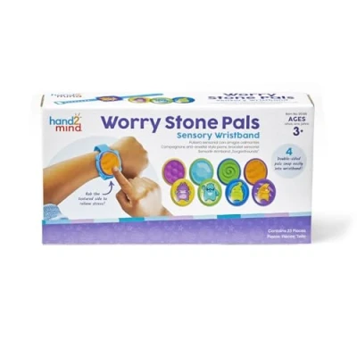 Image of Learning Resources Worry Stone Pals Sensory Wristband, Stones for Anxiety, Fidget Toys,