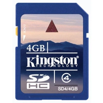 Image of Kingston SD4/4GB 4GB Secure Digital High Capacity Memory Card (Class 4)