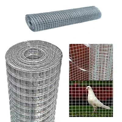 Image of Chicken Wire Net, Mesh Netting Roll 915MM X 15M Galvanized Steel Garden Fencing, 1x1 Holes Size, 0.9mm Diameter, Pets Enclosures, Bottom of Bence, Vegetable guards, Silver