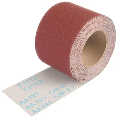 Image of Shineboc Sandpaper Roll 180 Grit, 93mm x 10m Emery Cloth Sanding Rolls for Wood Metal Stainless Steel Hand Sanders