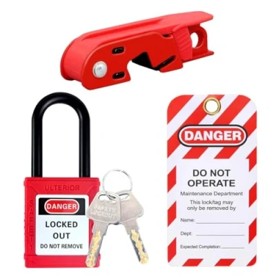Image of Bamberg Circuit Breaker Lockout Set, Lockout, Tagout Tag, for Standard Single and Double Toggles A
