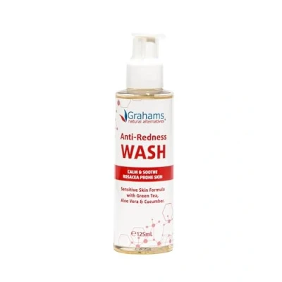 Image of Grahams Natural Anti Redness Face Wash for Rosacea Facial Cleanser Prone, Sensitive Skin (1 x 125ml)