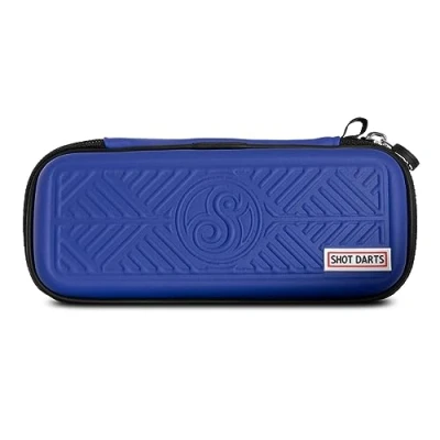 Image of Shot darts Tactical Slim Wallet Case Blue 3 firm Form Slots Holds fully assembled with deep zipped pocket on the other side Perfect for tournaments or sessions Made in New Zealand