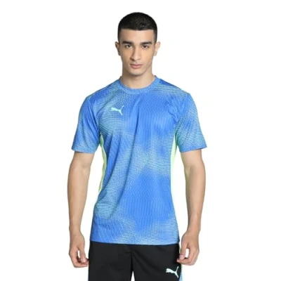 Image of Puma Individualfinal Sports Tshirt, Men&#039;s, Size: Medium, Bluemazing/fizzy apple