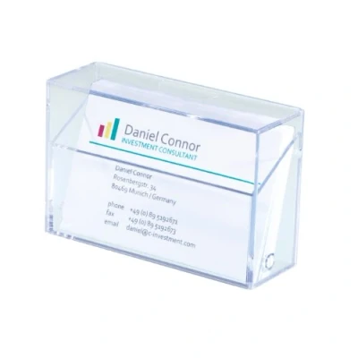Image of SIGEL VA110 Business Card Box, for up to 100 cards (max. 8,6 x 5,6 cm), clear