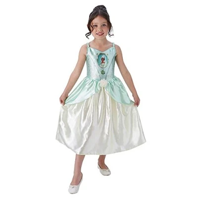 Image of Rubie&#039;s Official Tiana Girls Fancy Dress Disney Princess Fairytale Book Childrens Kids Costume