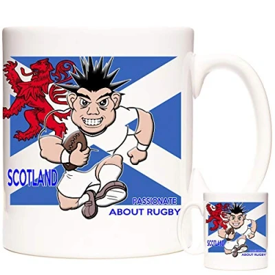 Image of Scotland Rugby Mug, Passionate About Rugby. 11oz Ceramic Mug for Fans of World Cup