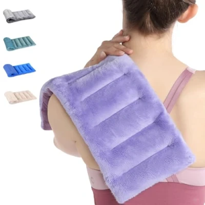 Image of SuzziPad Microwave Heating Pad for Pain Relief, 7x16 Microwavable Pads Cramps, Muscle Ache, Joints, Neck Shoulder, Bean Bag Moist Heat Pack, Warm Compress, Purple