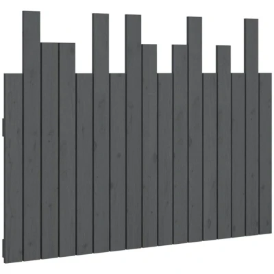 Image of vidaXL Wall Headboard Grey 108x3x80 cm Solid Wood Pine