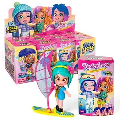 Image of KOOKYLOOS Holiday Yay! Series Complete Collection Doll Surprise Collectible with Fashion Accessories, Clothing, Shoes and Toys 3 Fun Expressions Includes
