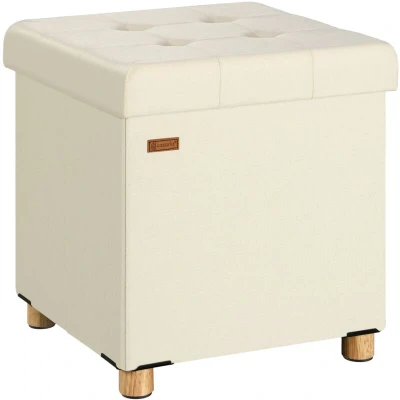 Image of CASARIA® Velvet Ottoman 40L Storage Capacity Thick Foam Padded Lid Sturdy Wooden Legs with Floor Protectors Foldable Design 300kg Weight Grey
