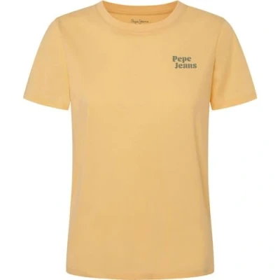 Image of Pepe Jeans Effie Print Tshirt, Women&#039;s, Size: XL, Cornish yellow