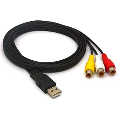 Image of Tomost USB to 3 RCA Cable, 1.5 Meter Long 2.0 Male 3RCA Female Jack Splitter Audio Video AV Composite Adapter Cord for TV PC HDD DVR (1.5 Meter)