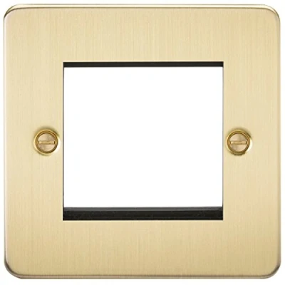 Image of KnightsBridge Flat Plate 2G modular faceplate brushed brass