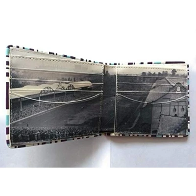 Image of Aston Villa Leather Stadium Wallet Black &amp; White Retro Design