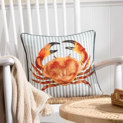 Image of Evans Lichfield Salcombe Crab Piped Feather Rich Filled Cushion