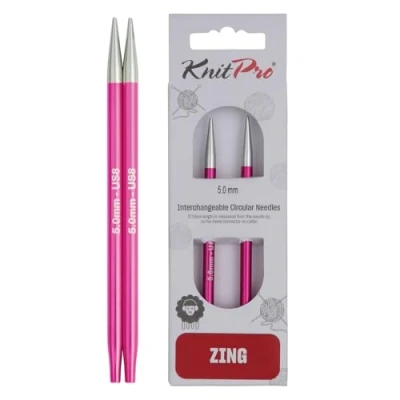 Image of KnitPro KP47525 Zing: Knitting Pins: Circular: Interchangeable: Special: 5.00mm, Aluminium, Multi Colour