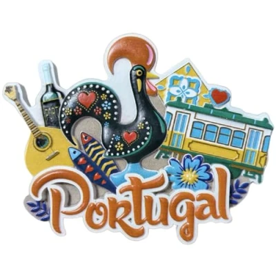Image of 3D Portugal Fridge Magnet Travel Souvenir Gift Home Kitchen Decoration Lisboa Refrigerator Magnetic Sticker Collection