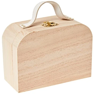 Image of Artemio 13 x 95 6 cm Wooden Suitcase, Beige