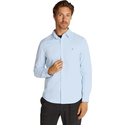 Image of Tommy Hilfiger Men’s Flex Poplin Kent Collar Business Shirt