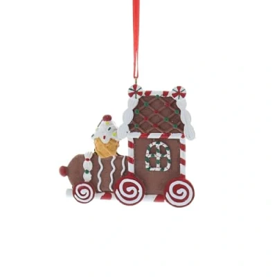 Image of Festive Productions Christmas Hanging Gingerbread Train Polyresin Xmas Tree Décor