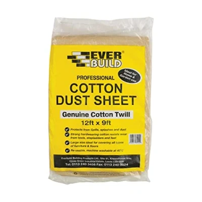 Image of Everbuild Professional Cotton Dust Sheet 12ft X 9ft (3.6m 2.7m)