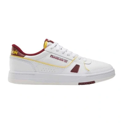 Image of Reebok Unisex LT Court Tennis Shoes, White/RICHMAROON/FIERCEGOLD, 3.5 UK