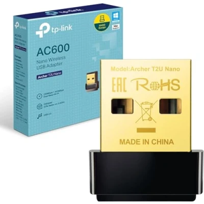 Image of TP Link AC600 USB Wi Fi Dongle, Dual Band 5 GHz Wireless Adapter for PC, Desktop and Laptop, Supports Windows 11/10/8.1/8/7/XP, Mac OS 10.9 10.13 (Archer T2U Nano)