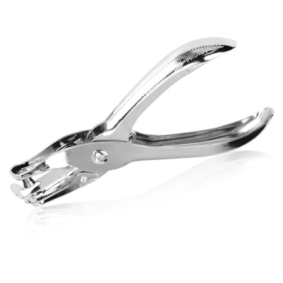 Image of Single Hole Punch 6mm Pliers Stainless Steel Handheld Paper Puncher for DIY Craft Tags Clothing Ticket Scrapbook 10 Sheet Capacity