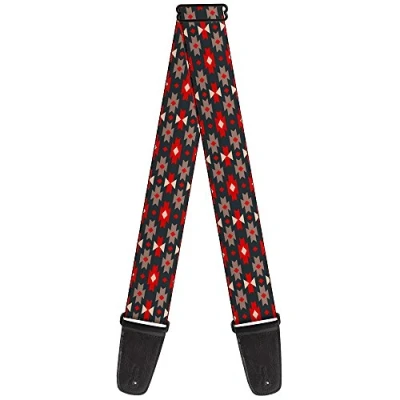 Image of Buckle Down GS W33905 &quot;Mini Navajo Black/Gray/Red/White&quot; Guitar Strap