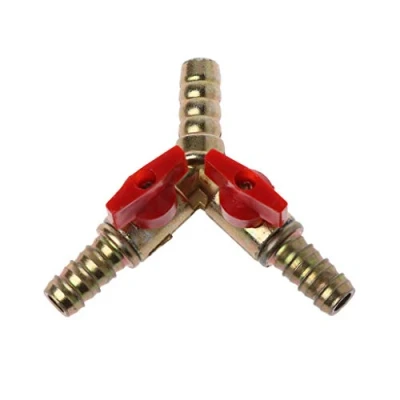 Image of fatteryu 3/8&quot; ID Hose Barb Y Shape 3 Way Shut Off Ball Valve Fitting For Gas Water Oil
