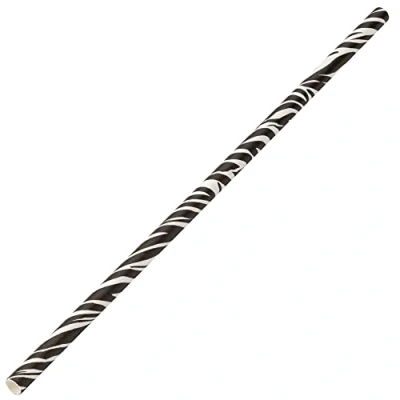 Image of Utopia Zebra Paper Straws 8inch Pack of 250 Eco Friendly Straws, F90128