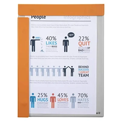 Image of Exacompta Ref. 19394E 1 Plastic rimmed magnetic clipboard for A4 Orange