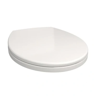 Image of Soft Close White Toilet Seat Quick Release for Easy Clean Oval Standard Size Durable Loo Premium UF Material Top Fitting by AAN®