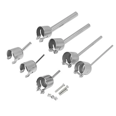 Image of ASHATA Hot Air Gun Nozzle,7PCs/ Set Steel Nozzle,Hot Heat Resisting Nozzles Tool 10x10mm/ 8x8mm/ 5x5mm/ 4x4mm/ 3x3mm,for 850 Series Soldering Station