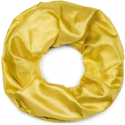 Image of styleBREAKER Women&#039;s Loop scarf light and silky in solid colors, lightweight summer tube a single color 01017063, Colour:Gold Yellow