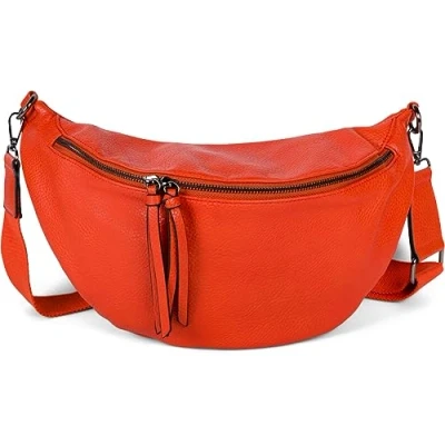 Image of styleBREAKER Women&#039;s Half Moon Crossbody shoulder Bag, detachable adjustable strap, Solid colored handbag 02012386, Colour:Orange